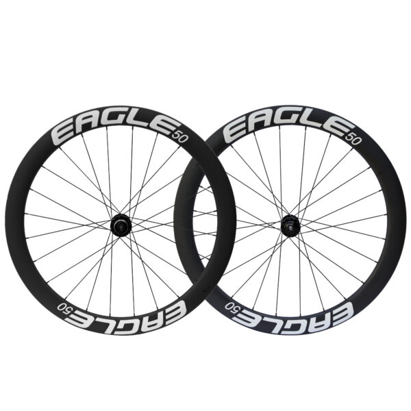 Eagle Bicycles 50 Disc Road & Gravel Carbon Wheelset - White logo
